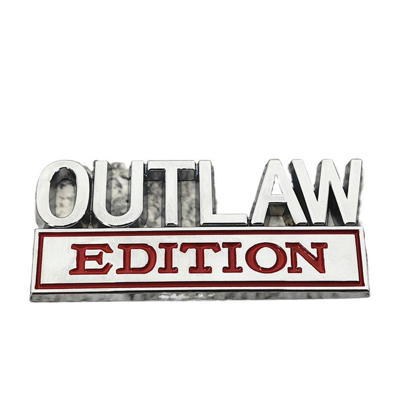 OUTLAW Edition Metal Car Badge – 3D Aluminum Emblem Sticker for Fender Trunk Hood Auto Decoration