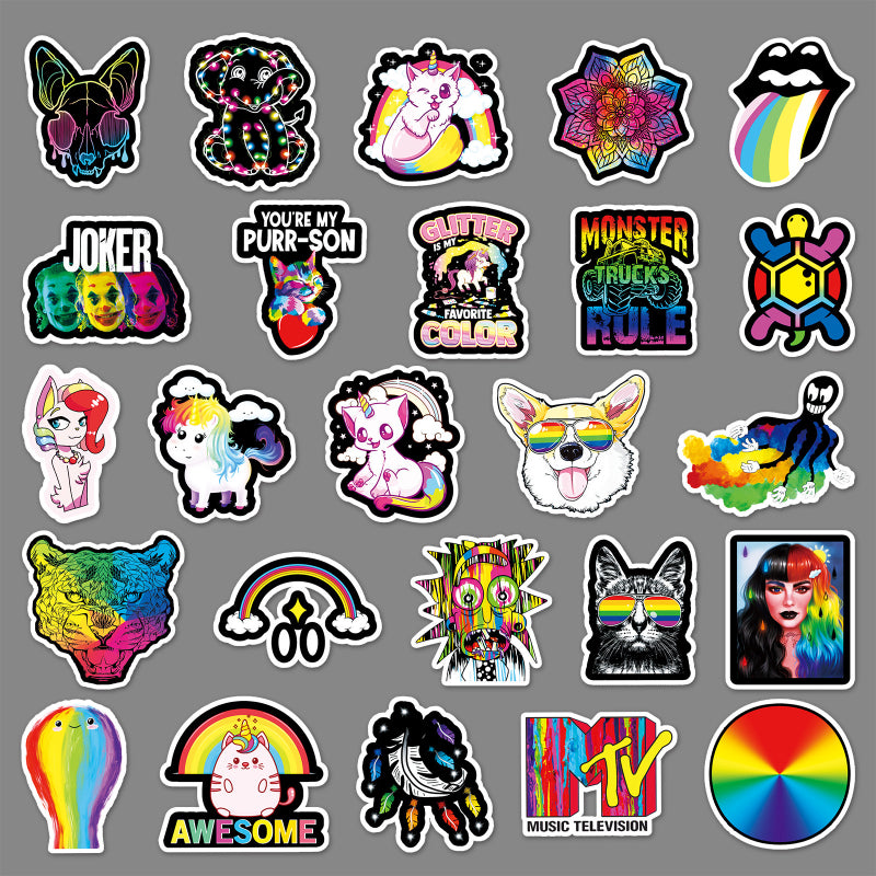 100PCS Colorful Graffiti Stickers Pack – Waterproof & Durable, Perfect for Luggage, Laptop, Phone, Car – Trendy Aesthetic Must-Have