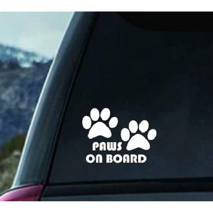 Car Sticker + Pet Safety Sign + Cute Paw Print Design + Show Your Love for Dogs Cats