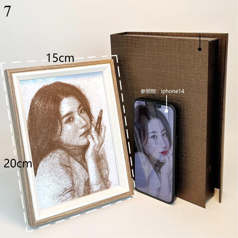 Custom Portrait Sand Art Frame + Lifelike Personality Capture + Unique 3D Resin Color Technique + Heartwarming Keepsake Gift