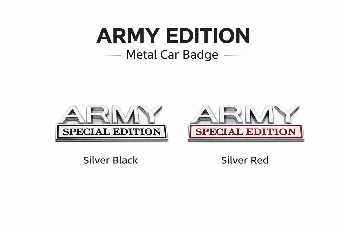 ARMY Edition Metal Car Badge | Military Style Fender Emblem | Auto Body Sticker for Jeep Truck SUV