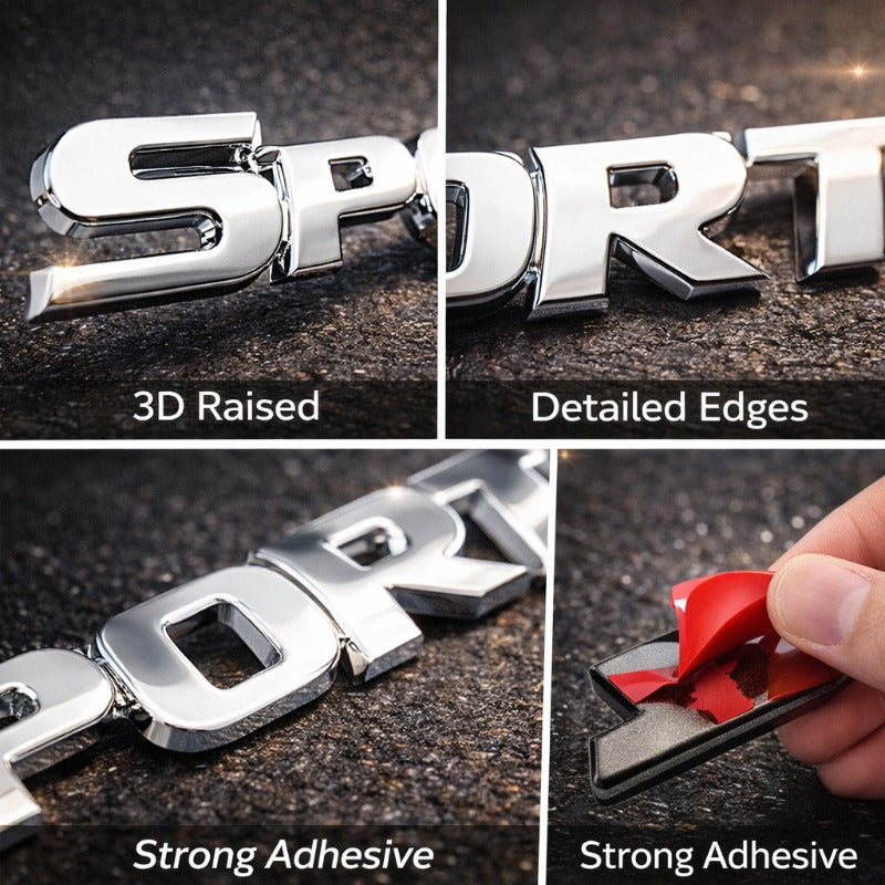 3D Metal SPORT Car Emblem Badge – Auto Body Trunk Side Fender Sticker Decal for Car Truck SUV Sport Edition