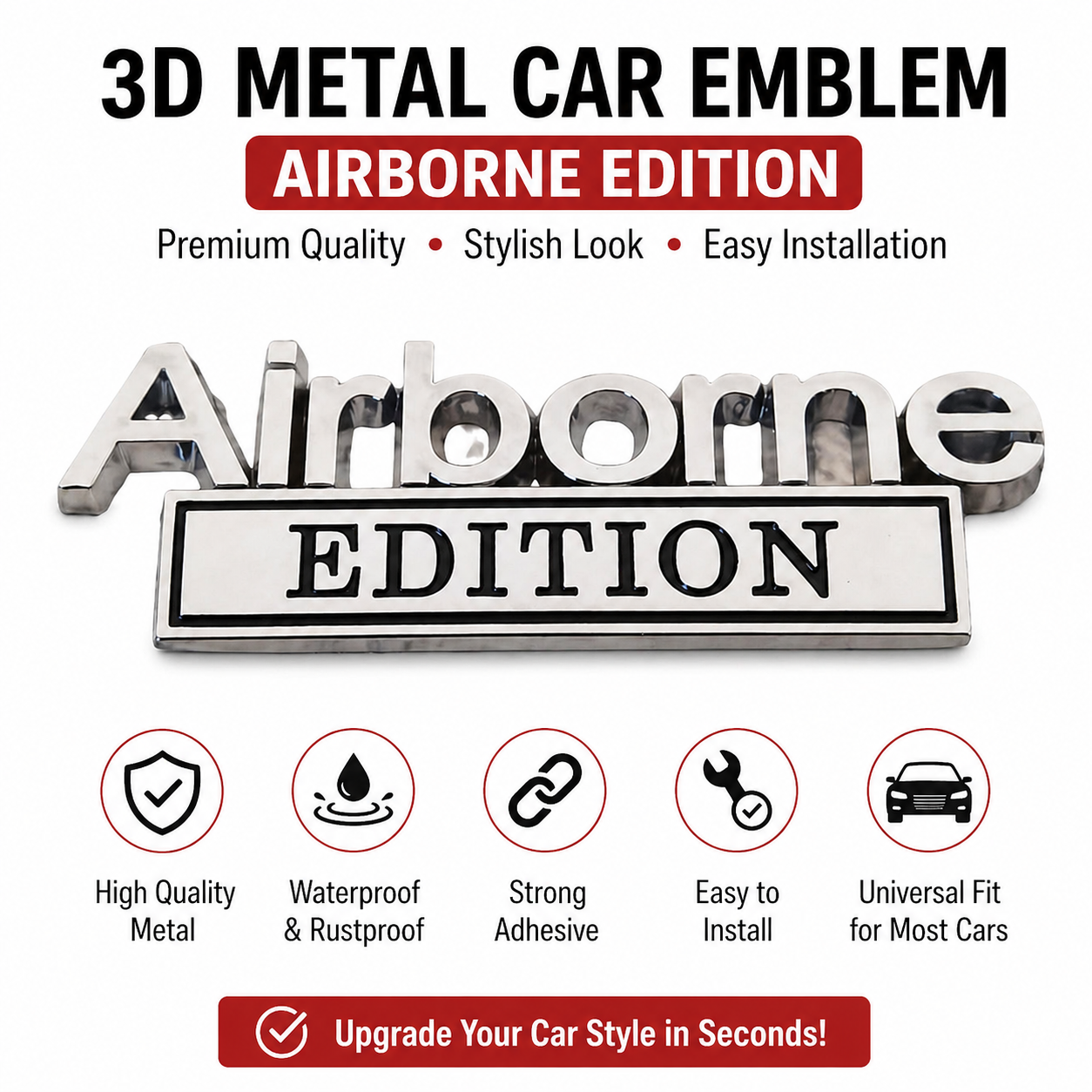 3D Metal Car Emblem Sticker EDITION Badge Auto Decal for Car Body Fender Trunk Chrome Black Custom Vehicle Decoration