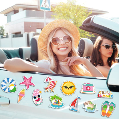 Magnetic Stickers for Refrigerator - 38PCS Tropical Summer Theme (Flamingo/Hawaii) - Waterproof DIY Decals for Car, Yacht, Door - Cute Home Office Decor Gifts