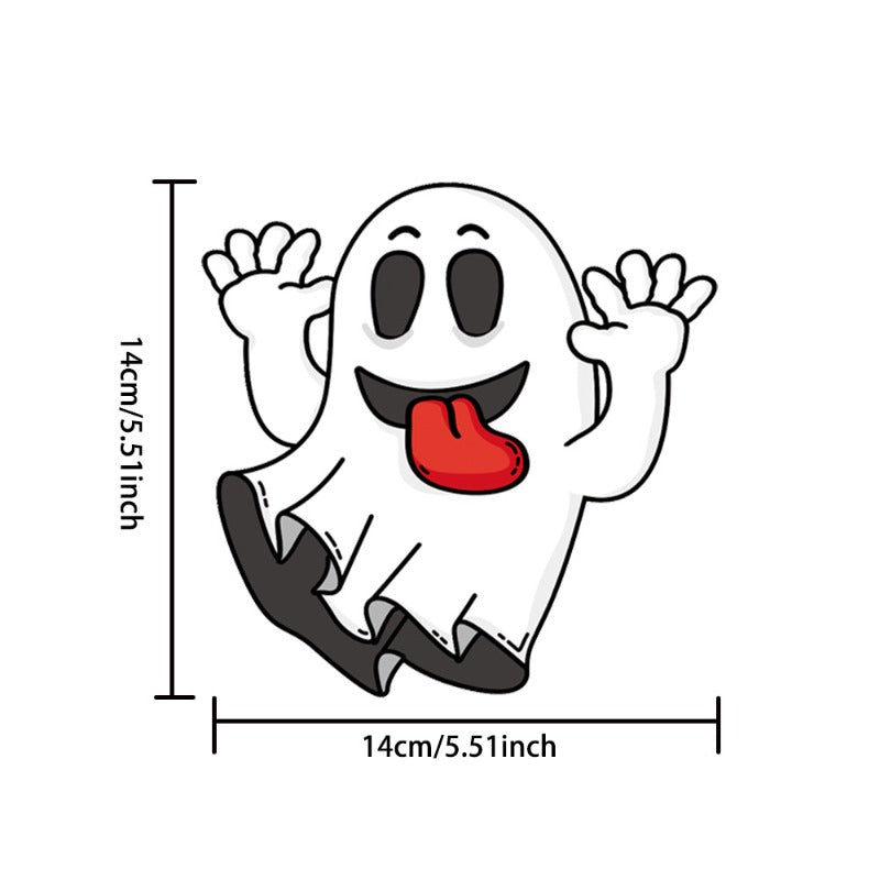 Halloween Car Stickers Ghost Witch PVC Decals – Self-Adhesive, Waterproof, Unique Decoration for Spooky Holiday Vibes