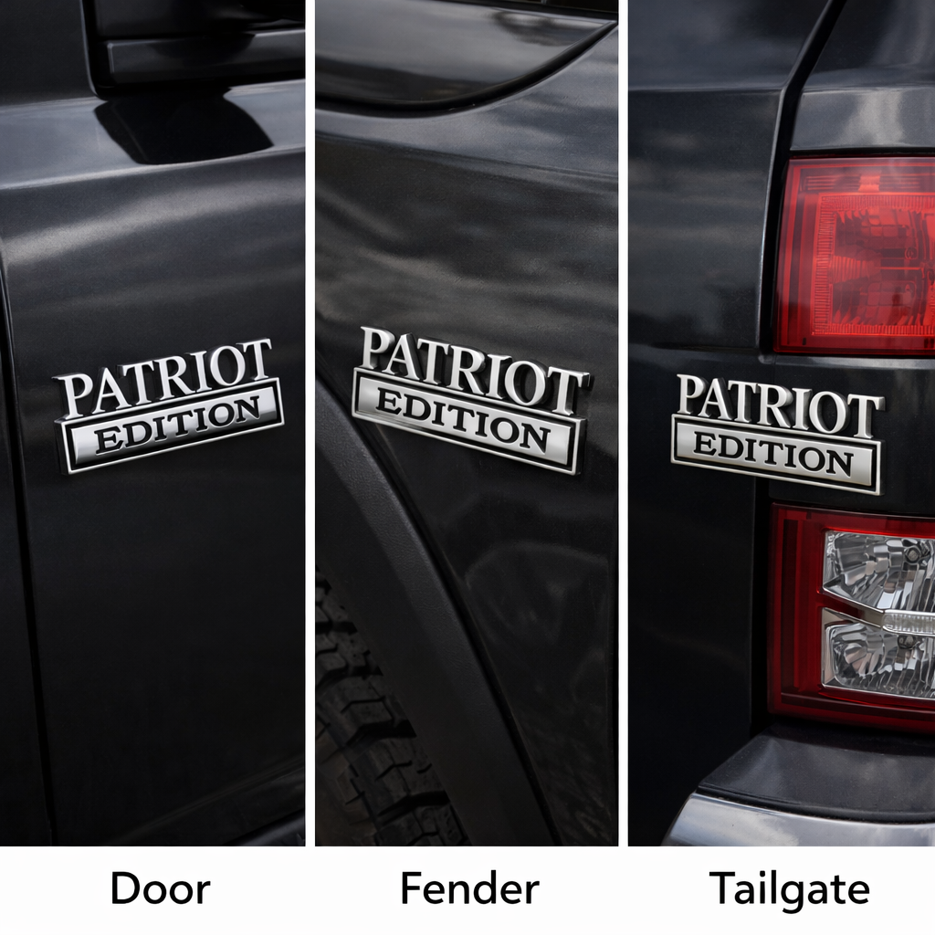 3D Metal Patriot Edition Car Badge | Universal Fender Emblem Sticker for Jeep Trucks SUVs | Weatherproof Auto Decal