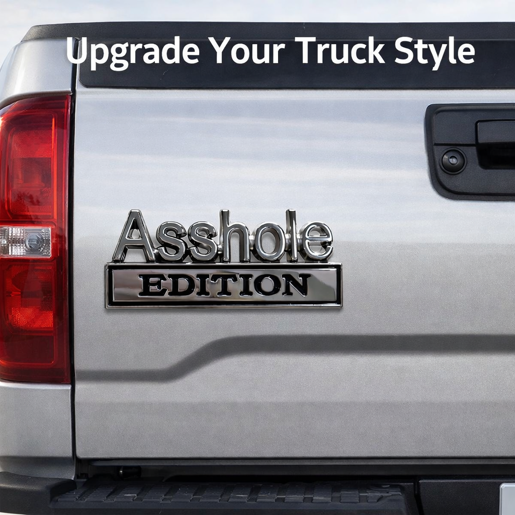 3D Metal Car Badge Sticker | Funny Custom Car Emblem for Truck SUV | Weatherproof Auto Tailgate Decal