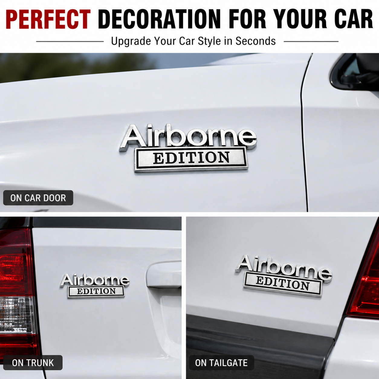 3D Metal Car Emblem Sticker EDITION Badge Auto Decal for Car Body Fender Trunk Chrome Black Custom Vehicle Decoration