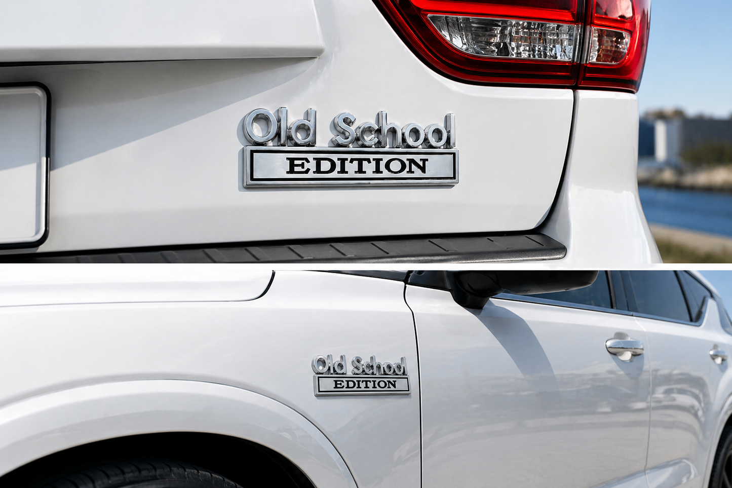 Old School Edition Metal Car Emblem, Vintage Style Badge Sticker, 3D Chrome Auto Decal for Truck SUV Fender Trunk Door, Retro Car Accessory Gift
