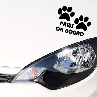 Car Sticker + Pet Safety Sign + Cute Paw Print Design + Show Your Love for Dogs Cats