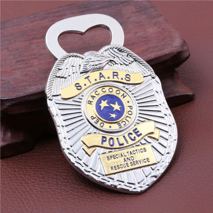 Raccoon City Badge Bottle Opener | Magnetic Fridge Magnet Keychain | Creative Collectible Gift