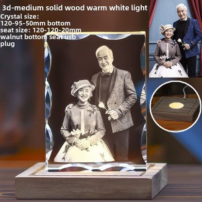 Custom Crystal Photo Keepsake – Personalized Wedding & New Year Anniversary Gift | Unique, Emotional Memory Engraving