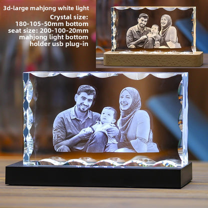 Custom Crystal Photo Keepsake – Personalized Wedding & New Year Anniversary Gift | Unique, Emotional Memory Engraving