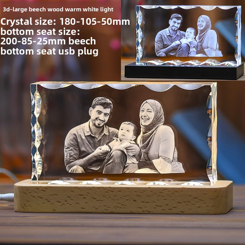 Custom Crystal Photo Keepsake – Personalized Wedding & New Year Anniversary Gift | Unique, Emotional Memory Engraving