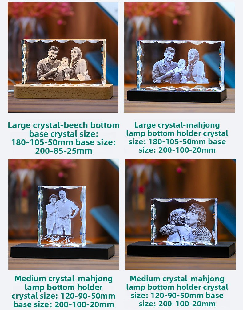 Custom Crystal Photo Keepsake – Personalized Wedding & New Year Anniversary Gift | Unique, Emotional Memory Engraving