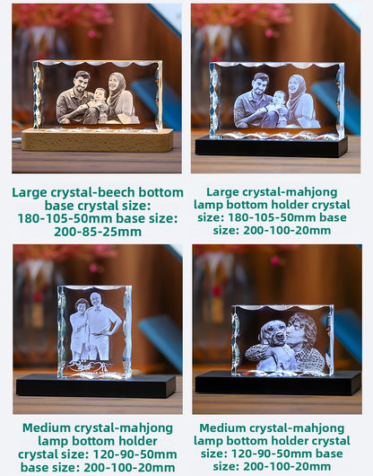 Custom Crystal Photo Keepsake – Personalized Wedding & New Year Anniversary Gift | Unique, Emotional Memory Engraving