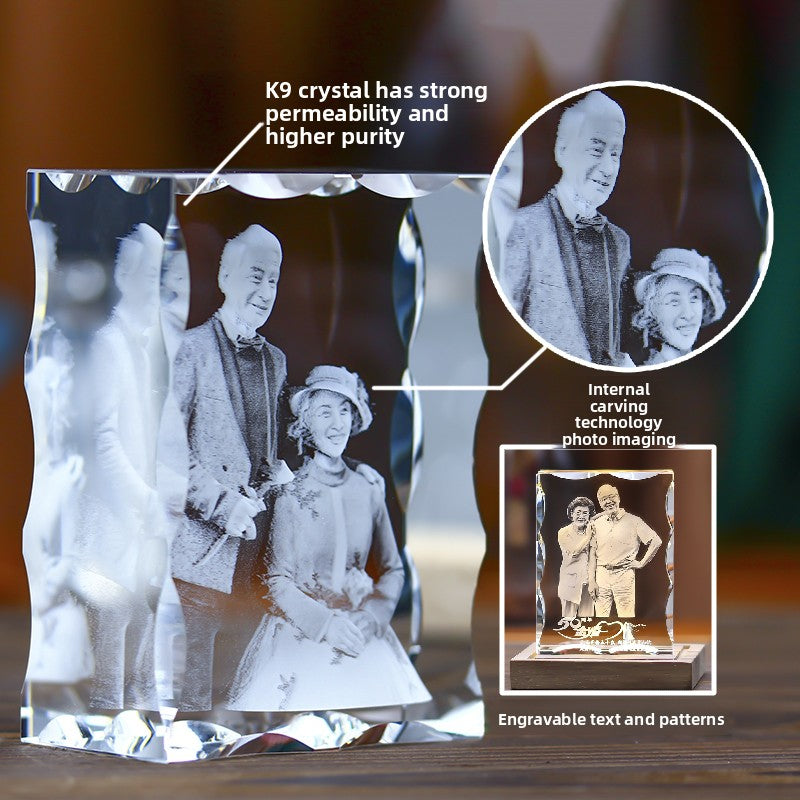 Custom Crystal Photo Keepsake – Personalized Wedding & New Year Anniversary Gift | Unique, Emotional Memory Engraving