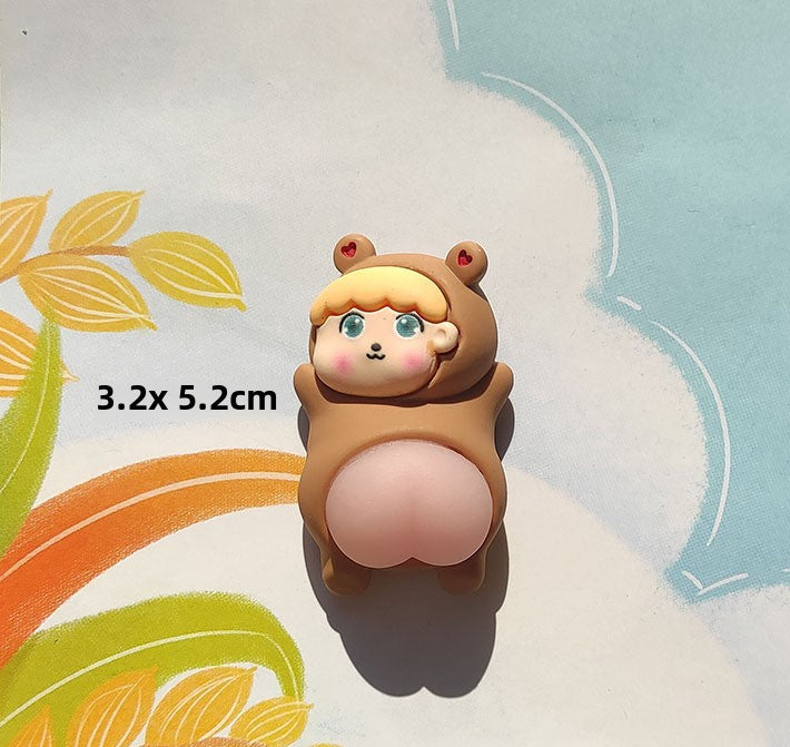 Cute Stress Relief Butt-Squishy Fridge Magnet | 3D Resin Funny Toy | Creative Anti-Stress Decor