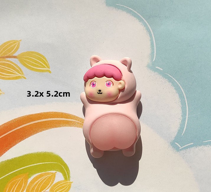 Cute Stress Relief Butt-Squishy Fridge Magnet | 3D Resin Funny Toy | Creative Anti-Stress Decor