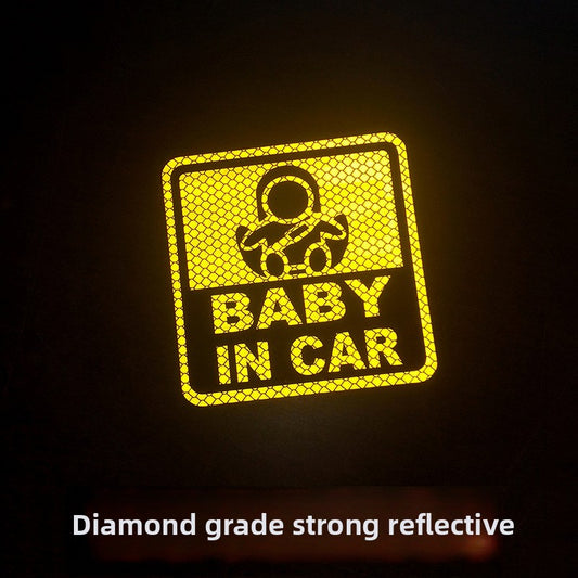 Reflective Baby in Car Sticker | High-Visibility Night Safety Sign | Cute Cartoon Design | Drive with Peace of Mind