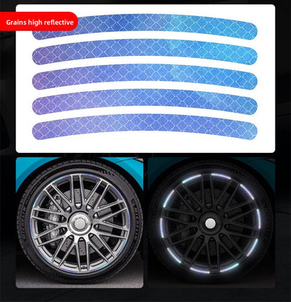 Car Wheel Reflective Stickers – Night Safety Glow Strips with Colorful Design for Unique Style & Protection