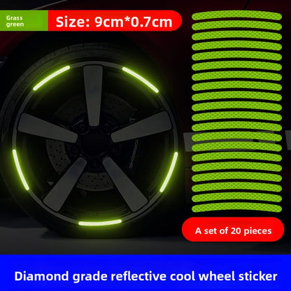 Car Wheel Reflective Stickers – Night Safety Glow Strips with Colorful Design for Unique Style & Protection