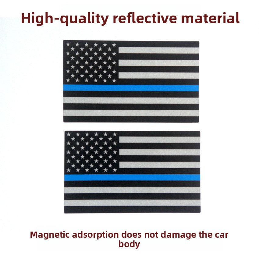 Magnetic Car Decal – Waterproof Sunproof Reflective American Flag, Patriotic Auto Decoration