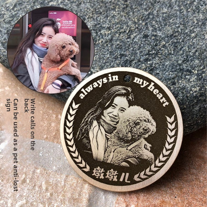 Custom Pet Photo Keychain | Lost‑Prevention Engraved Pet Tag | Personalized Memorial Gift for Cat & Dog Lover