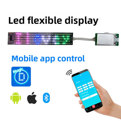 LED Flexible Display Screen – Bluetooth Programmable Scrolling Text via APP | DIY Animation | Eye-Catching for Promotion & Events