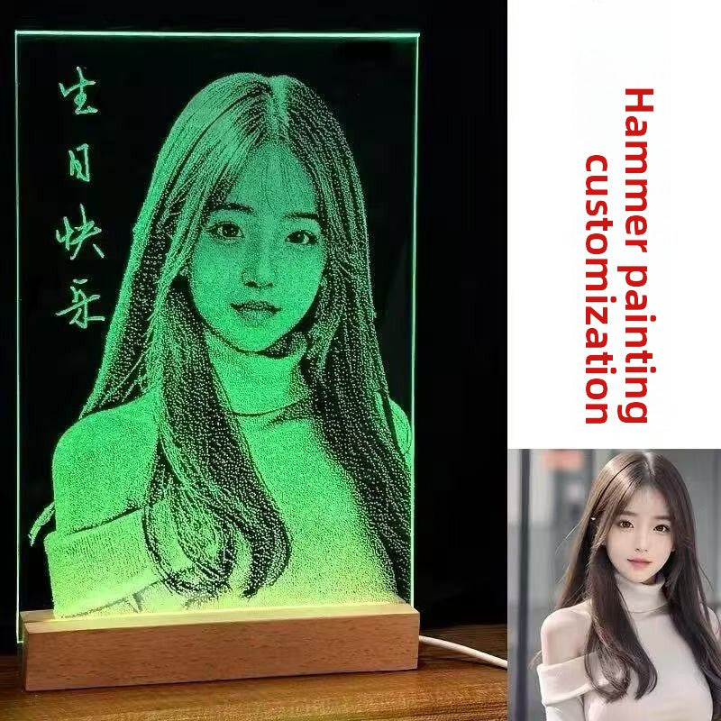 Glass Hammered Portrait | Custom Photo Carving Gift | Artisan Heritage Style | Unique Romantic Keepsake