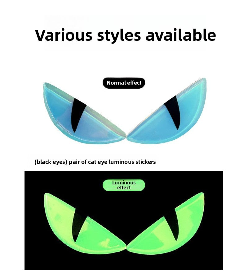 Glow in the Dark Demon Eye Sticker – 3D Waterproof Motorcycle Decal for Cool Custom Look