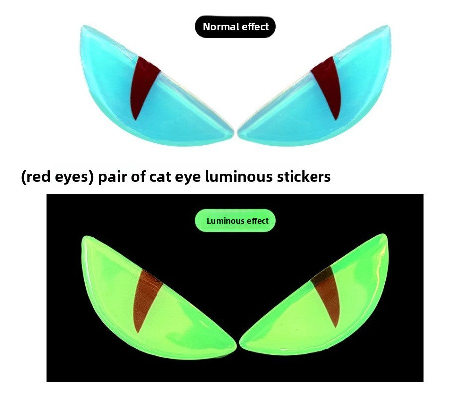 Glow in the Dark Demon Eye Sticker – 3D Waterproof Motorcycle Decal for Cool Custom Look