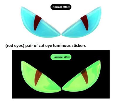 Glow in the Dark Demon Eye Sticker – 3D Waterproof Motorcycle Decal for Cool Custom Look