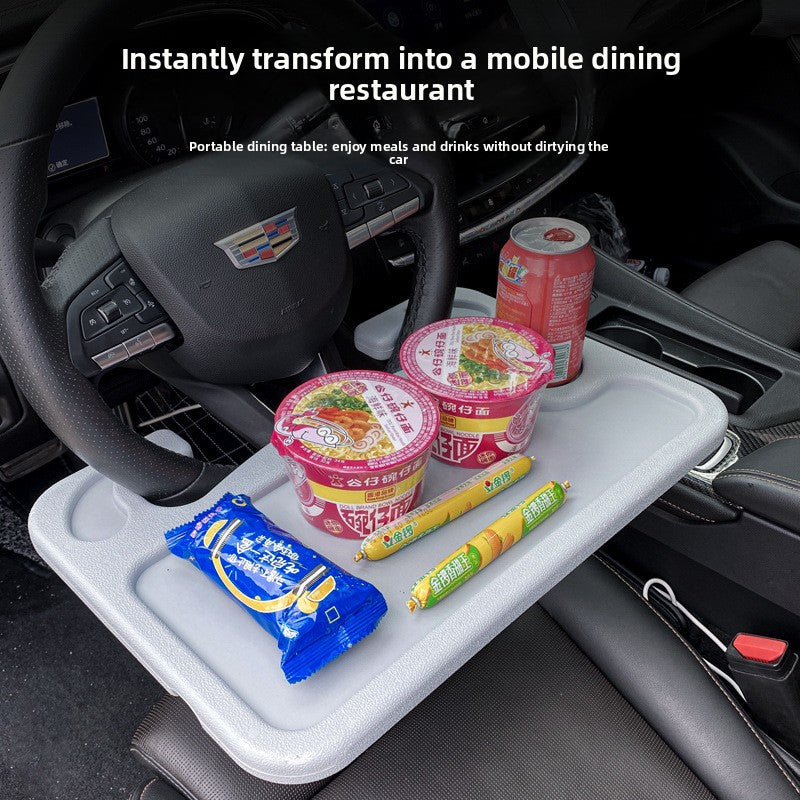 Car Steering Wheel Tray – Multifunctional Foldable Laptop & Food Table for Driving Comfort and On-the-Go Convenience